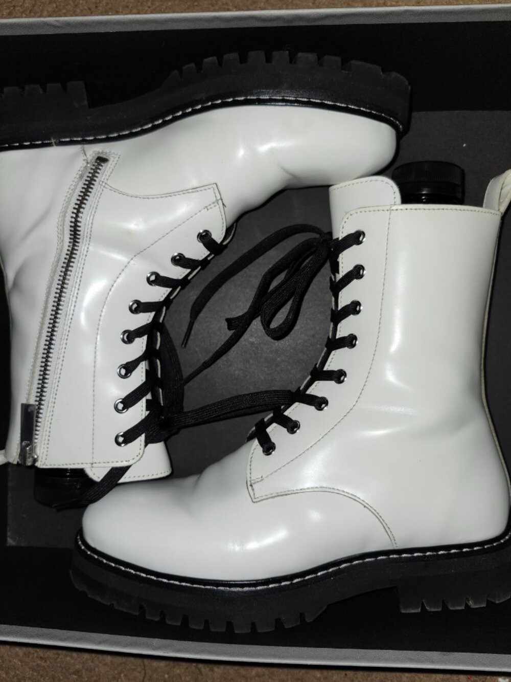 Thursday White Combat Boots Size 7 LIKE NEW